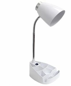 Cheapest ๐ All The Rages Inc. Limelights Gooseneck Organizer Desk Lamp With White Finish LD1002-WHT ๐ฅฐ