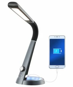 Budget 🎉 JONATHAN Y Milton 19" Aluminum Adjustable Head Dimmable USB Charging LED Task Lamp, Black 👍