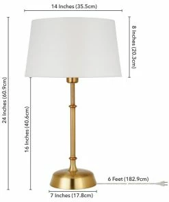 Cheapest 🌟 Hudson&Canal Derek 24.25 Tall Table Lamp With Fabric Shade In Brass/White 🥰 -Adesso Sales Store ea1191cb03a58f5d 8561 w800 h800 b1 p0