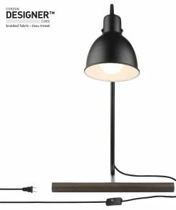 Cheap 😍 Globe Electric Cole 18" Matte Black Desk Lamp With Faux Wood Accent And LED Bulb Included ⌛