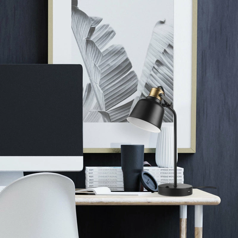 Best Sale 🛒 Globe Electric Dakota 18" Matte Black Desk Lamp With USB Port 👏 4 Best Sale 🛒 Globe Electric Dakota 18" Matte Black Desk Lamp With USB Port 👏 - Image 2