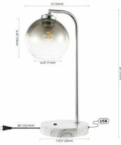 Cheapest 🥰 JONATHAN Y Ada 20" Iron/Glass LED Task Lamp With USB Charging Port, Chrome/Smoke Gray 😉 -Adesso Sales Store f751c8ee0331a73c 1799 w800 h800 b1 p0