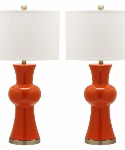 Deals ๐งจ Safavieh Lola Column Lamp (Set Of 2) - Orange ๐คฉ