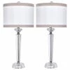 Best Pirce ❤️ LumiSource 25.75" Crystal Table Lamps, Polished Nickel/Off-White Shade, Set Of 2 ✔️ -Adesso Sales Store fa31f898027d0da9 0055 w800 h800 b1 p0