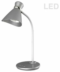 Brand new 🔔 Dainolite Ltd. Signature 1 Light Desk Lamp, Silver ⭐