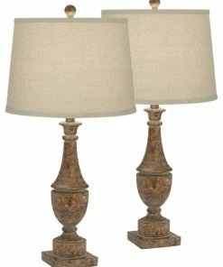 New 😍 Pacific Coast Kitchen & Bath Pacific Coast Collier Table Lamp 2-Pack 35G43 - Bronze W/aged Patina 🎁