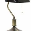 Best Sale 😉 All The Rages Inc. Simple Designs Executive Banker's Desk Lamp With Glass Shade, Black 🥰