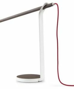 Coupon ❤️ Koncept Inc. Gravy Desk Lamp, Warm Light, LED, Walnut, Matte White, 13.5"H 🔥