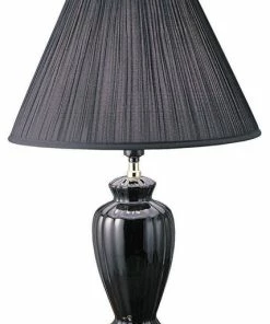 New 😉 Ore International 26" Ceramic Table Lamp, Black ❤️