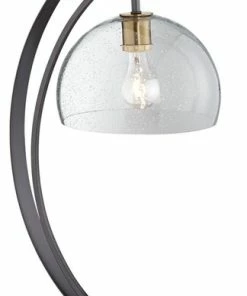 Coupon 👍 Pacific Coast Kitchen & Bath Pacific Coast Kathy Ireland Half Moon Orbit Table Lamp, Gun Metal 🤩