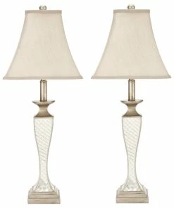 Outlet ✔️ Safavieh Kailey 28"H Glass Lattice Lamps, Set Of 2 👍