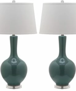 Best Sale 😍 Safavieh Blanche Gourd Lamps, Teal, 32"H, Set Of 2 ✨