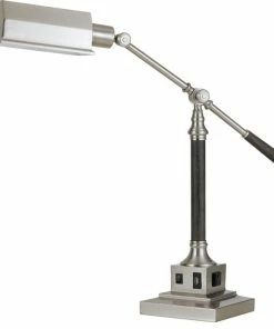 Wholesale ✔️ Cal Lighting Angelton 1-Light Desk, Brushed Steel/Wood 🎉