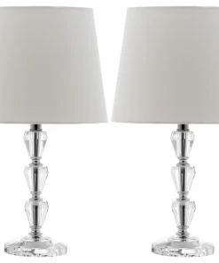 Budget 😍 Safavieh Dylan Tiered Crystal Orb Lamps, Set Of 2, Clear/White 🛒