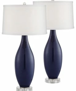 Coupon 🔥 Pacific Coast Lighting Set Of 2 Naval Blue Table Lamp ✔️