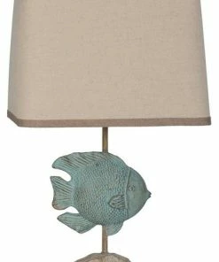 Deals 🧨 Lamps Per Se' Blue Fish Polyresin Table Lamp Set Of 2 ❤️