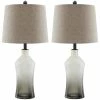 Discount 😍 Ashley Furniture Industries Ashley Furniture Nollie Glass Table Lamp In Gray (Set Of 2) 🎉 -Adesso Sales Store home design 99